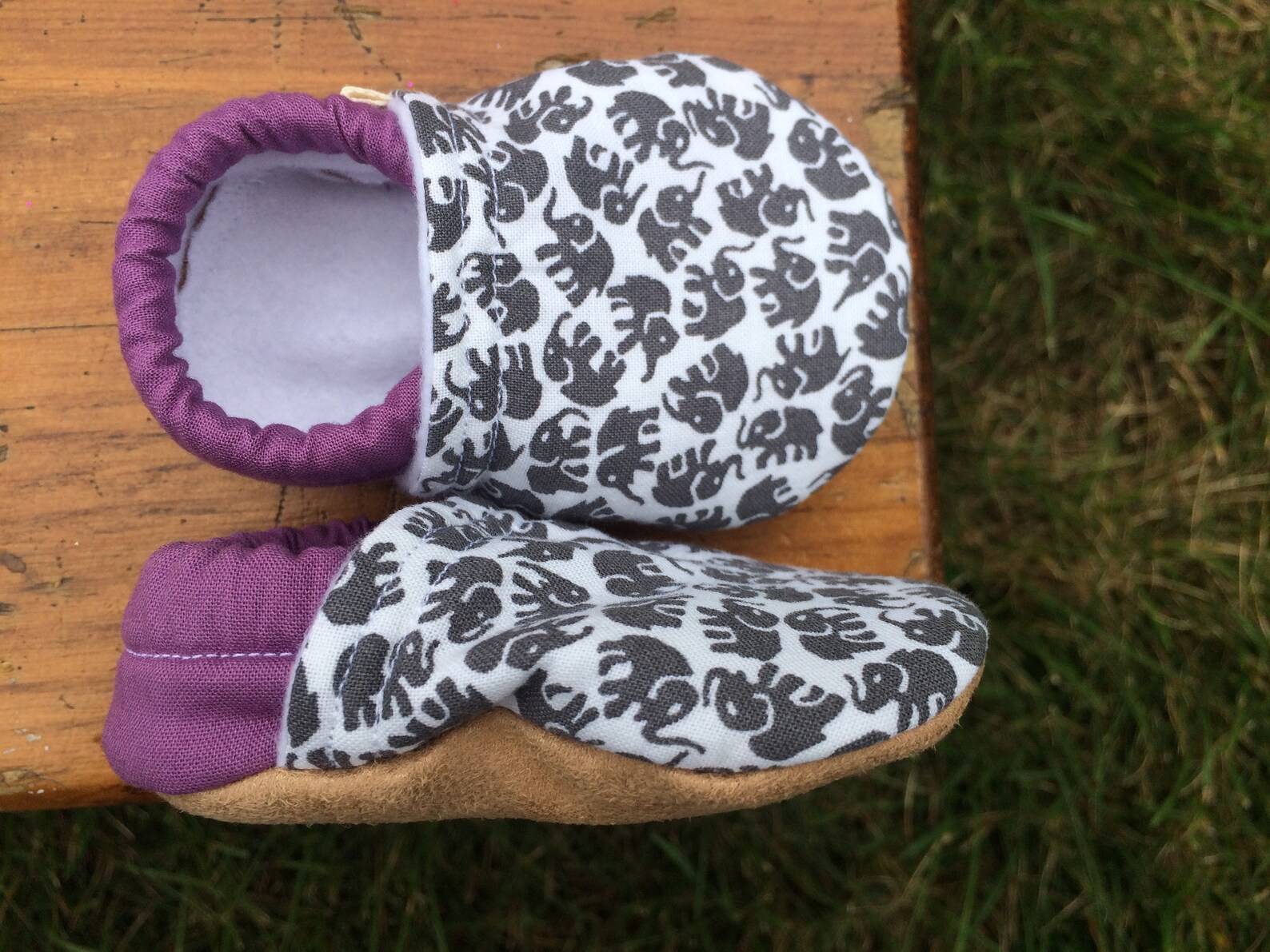 Imported Stuff Socks Shoes For Baby Girl In Elephant Design Purple Color main image 1