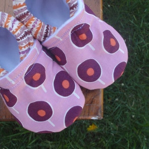 Purple and Orange Baby Shoes Made to Order Sizes 0-24 months 2T-4T by Little House of Colors image 2
