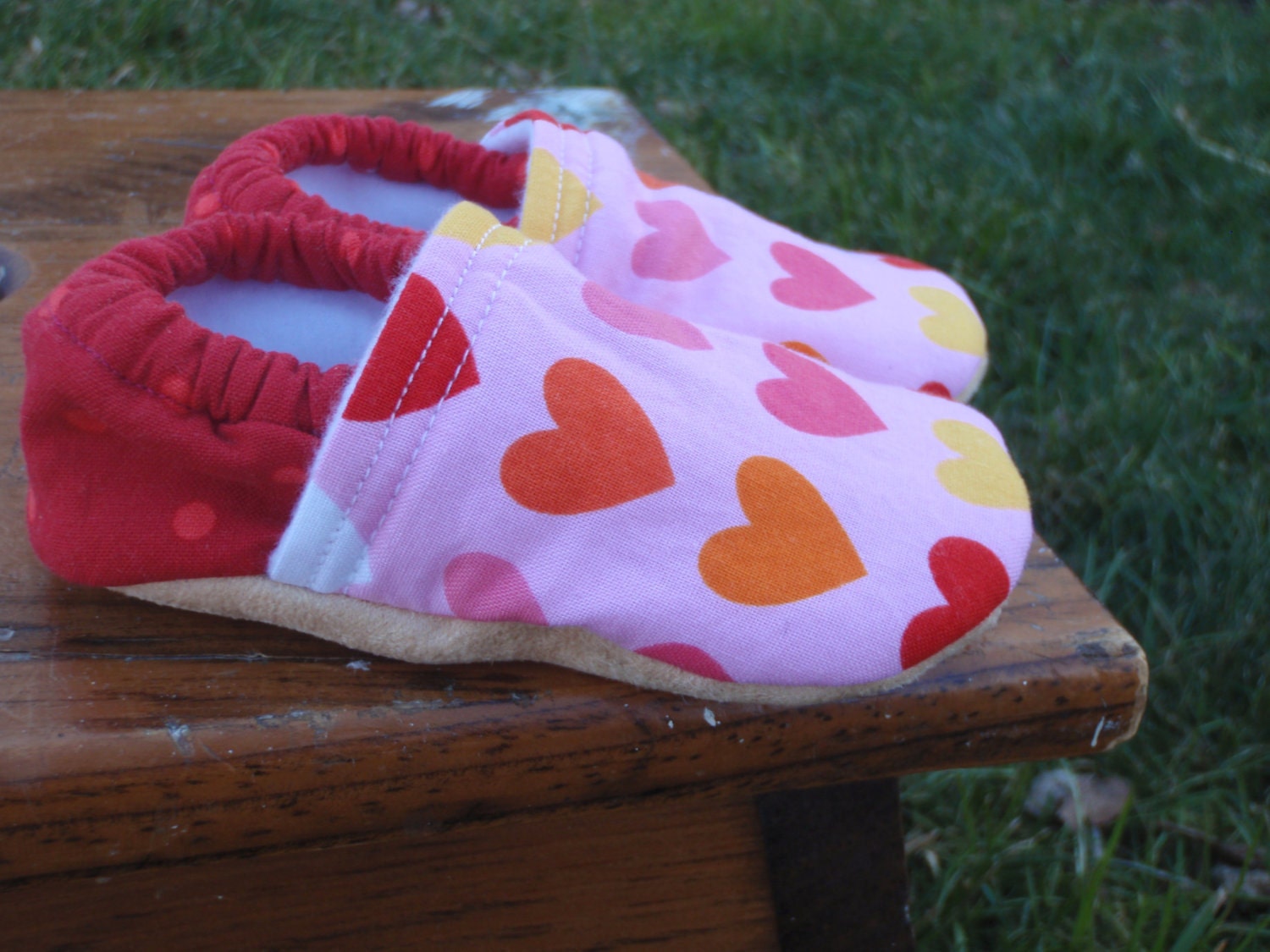Baby Shoes - Valentine's Day Hearts - Pink, Red and Orange - Custom ...