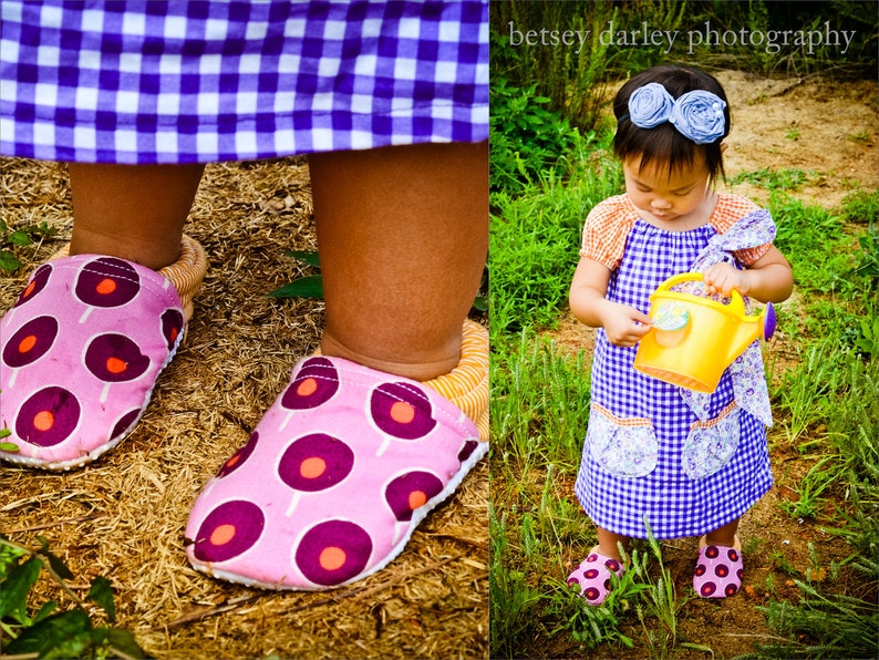 Baby Shoes Purple X Print with Purple Polka Dots Custom Sizes 0-24 months 2T-4T by little house of colors image 6