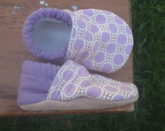 Baby Shoes - Purple Dot Pattern - Custom Sizes 0-3, 3-6, 6-12, 12-18, 18-24 months 2T, 3T, 4T