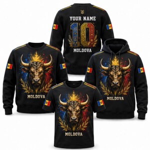 Moldavien T-shirt med huvtröja, tröja, anpassad namngåva, land, stolthet