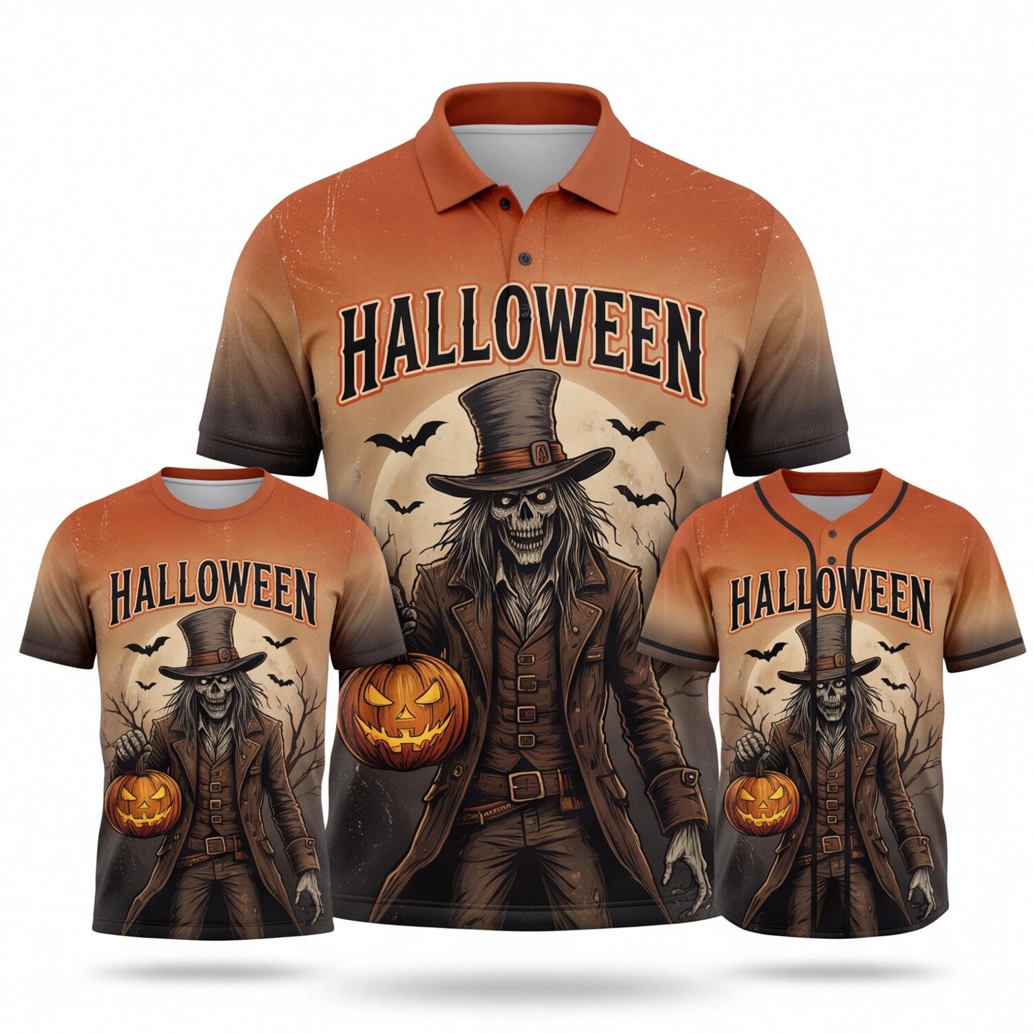Pumpkin Reaper Halloween T-Shirt, Baseball Jersey and Polo Shirt