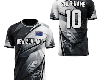New Zealand Soccer Jersey, Custom Name Number NZ Fan Shirt