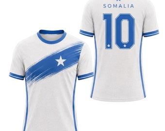 Somalia Soccer Jersey, Custom Name Number Somalia Football Fan Shirt