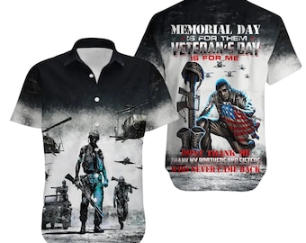 Veteran Memorial Day Hawaiian Shirt, Military Tribute Veteran Button Up
