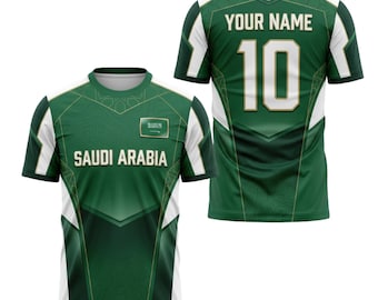 Saudi Arabia Soccer Jersey, Custom Name Number Saudi Arabia Fan Shirt