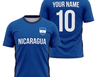 Custom Nicaragua Soccer Jersey – Personalized Name & Number Shirt for Fans