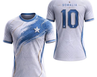 Somalia Soccer Jersey, Custom Name Number Somalia Football Fan Shirt