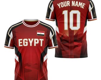 Egypt Soccer Jersey, Custom Name Number Egypt Football Fan Shirt