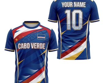 Cabo Verde Soccer Jersey, Custom Name Number Cabo Verde Fan Shirt