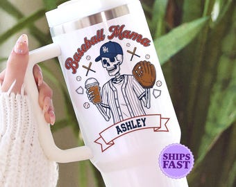 Personalized Baseball Mama Tumbler - Sports Mom Gift - Mother's Day