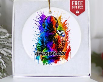Personalized Gamer Christmas Ornament with Custom Name or Gamertag