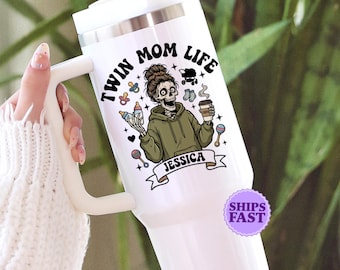 Personalized Twin Mom Tumbler - Custom New Mom Gift - Mother's Day