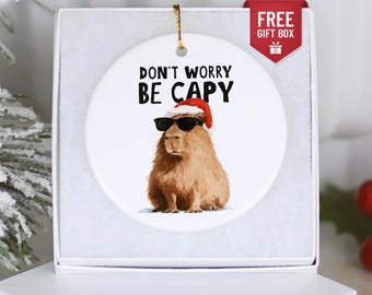 Funny Capybara Christmas Print — White Elephant Gift for Capybara Lovers