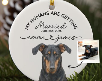 My Humans Got Married Ornament 2026, Personalized Dog Christmas Ornament, Funny Newlywed Pet Gift, Wedding Keepsake
