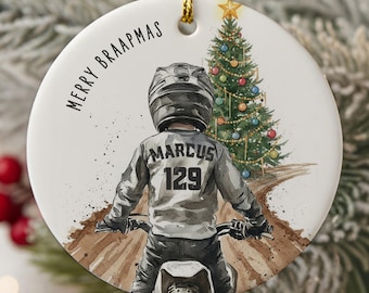 Motocross or ATV Personalized Christmas Ornament 2025