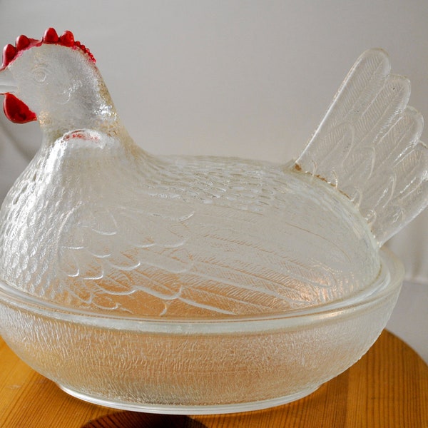 RESERVED for Lena ONLY -- Glass chicken dish, glass beer stein, glass paperweight