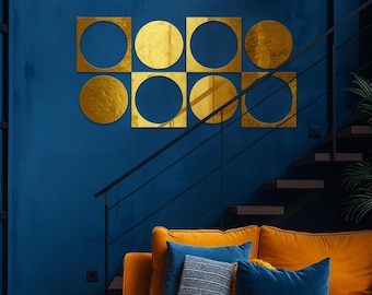 Azulejos de espejo acrílico modernos, decoración de pared autoadhesiva