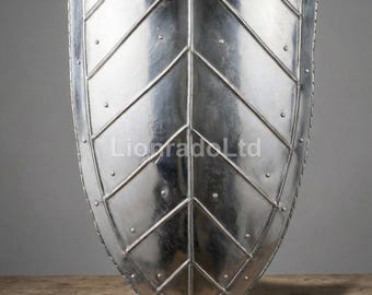 Escudo de acero medieval, armadura de caballero templario gótico, decoración de pared