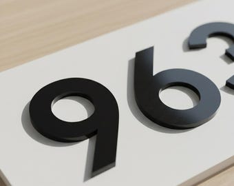 Letrero de número de casa personalizado, placa de dirección personalizada, mejora del exterior de la casa moderna