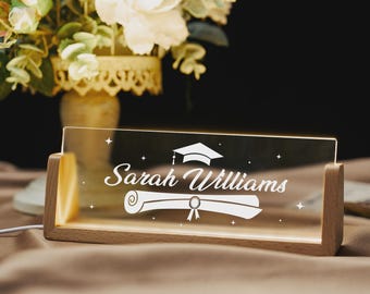 Placa LED personalizada para escritorio, decoración de oficina personalizada, regalo de graduación