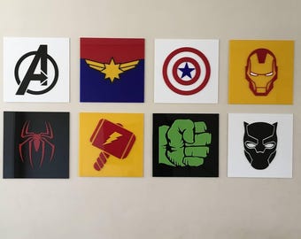 Arte de pared acrílico estilo cómic • Decoración inspirada en héroes