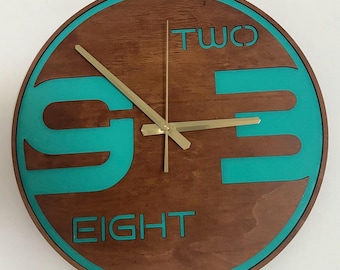 Handgemachte stille Wanduhr aus Holz 9-3 Art