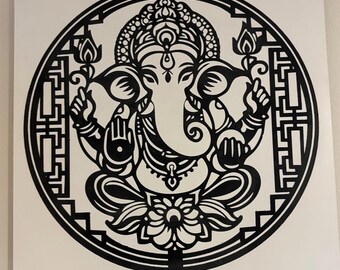 Gott ganesha Laser gravierte Wandkunst