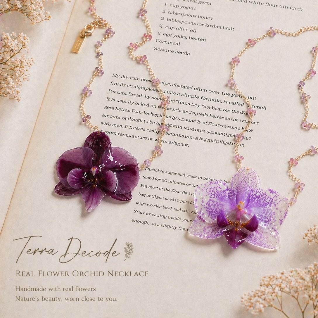 Orchid Necklace - Etsy UK