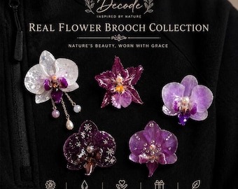 Handmade Orchid Flower Resin Brooch Pin – Real Natural Orchid
