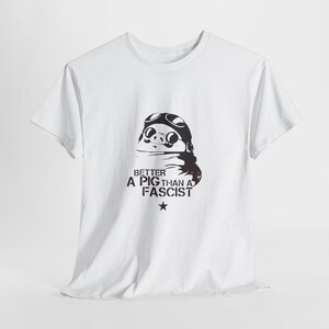 Koszulka Porco Rosso „Lepiej świnia niż faszysta” | Studio Ghibli Design zdjęcie 3