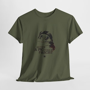 Koszulka Porco Rosso „Lepiej świnia niż faszysta” | Studio Ghibli Design zdjęcie 4