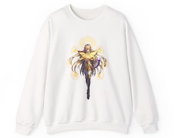 Bluza z okrągłym dekoltem Virgo Saint Seiya Rycerze Zodiaku | Bluza unisex dla fanów, odzież codzienna, odzież ze znakiem zodiaku, styl fantasy