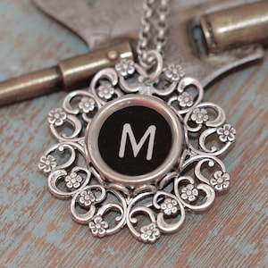 Choice Typewriter Key Necklace-Vintage Keys- Black Letter &quot;M&quot;-Typewriter Key Pendant-Vintage Typewriter Necklace-Typewriter Key Pendant
