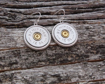 Remington 12 Gauge Earrings-12 Gauge Shotgun Shell Jewelry-12 Gauge Shotgun Accessories-Remington 12 Gauge Shotgun Shell Dangle Earrings