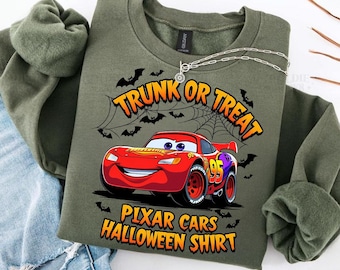 Disney Lightnin McQeen Halloween PNG, Spooky Cars Digital Download, Retro Pixaar Halloween Design, Disney Trip Sublimation, Fall Cartoon Art