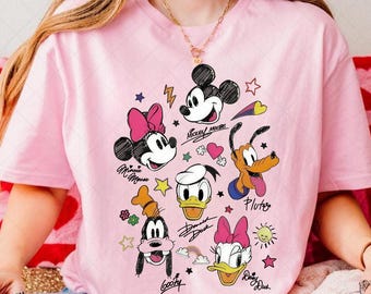 Coquette Bows Signatures Mickey and Friends PNG, Mickey and Co Disney PNG, Disney World png, Disneyland png, Magical Kingdom