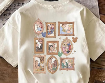 Retro Disney Princess Characters PNG, Rapunzel Belle Cinderella, Disneyland Disney Girly Trip PNG, Disney Family PNG