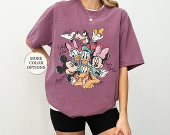 Retro Mickey Mouse & Friends Signatures PNG, Disneyland Digital Download