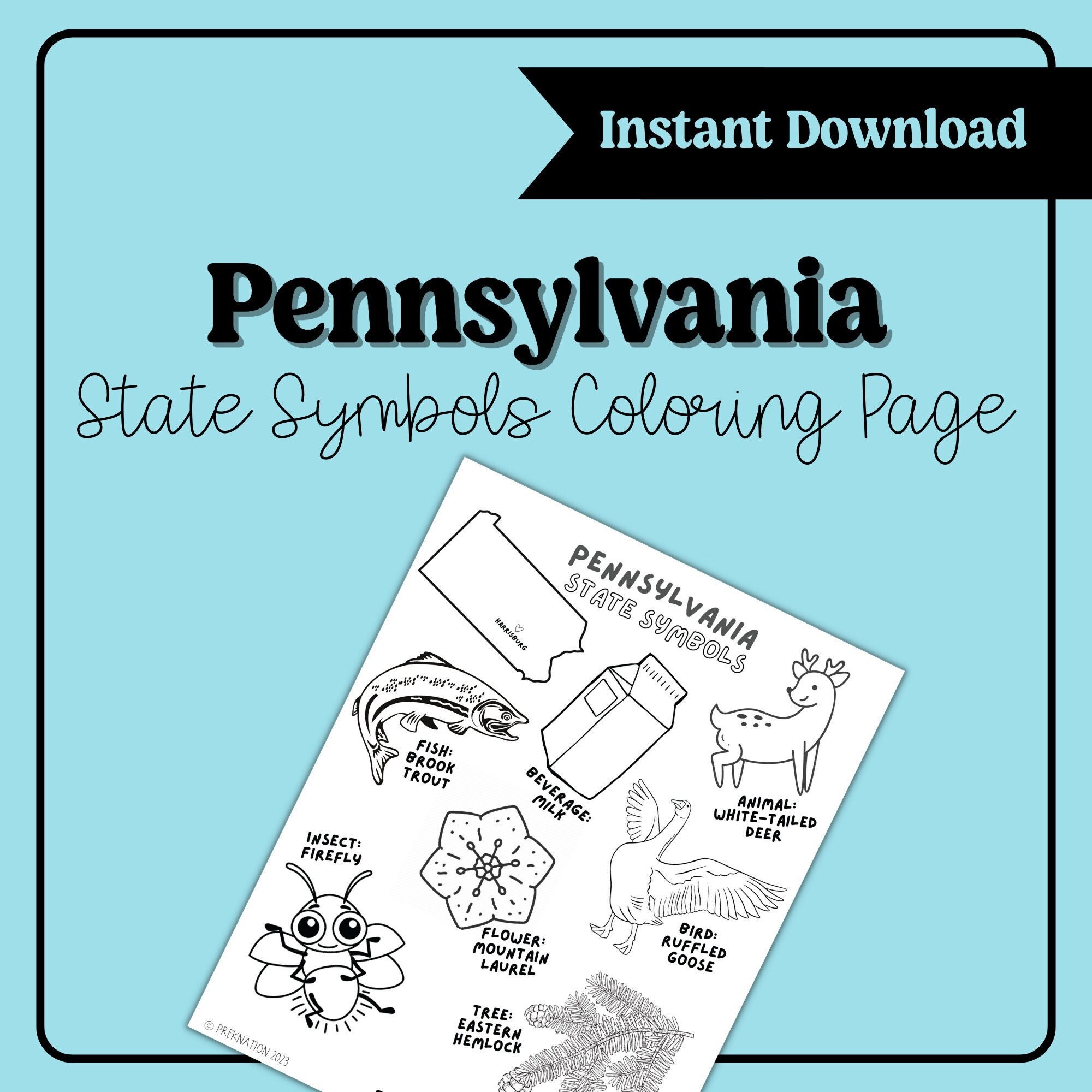 pennsylvania state coloring pages