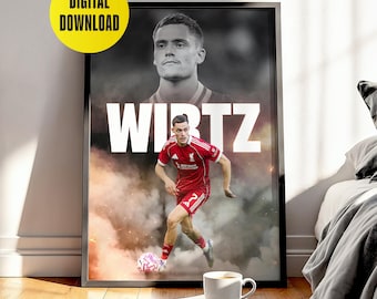 Florian Wirtz Football Poster: Liverpool Football Art Print