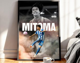 Kaoru Mitoma Football Poster: Brighton Football Art Print