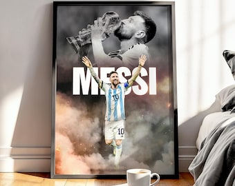 Lionel Messi Football Poster: Argentina Football Art Print
