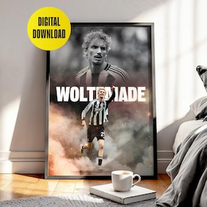 Póster de fútbol de Nick Woltemade: Impresión artística del Newcastle United