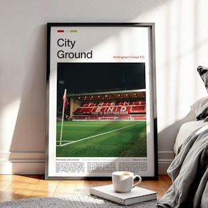 City Ground Football Poster: Nottingham Forest Football Art Print