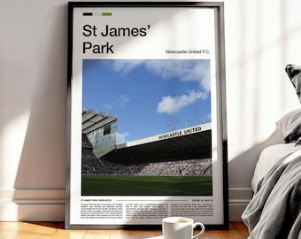 Voetbalposter St. James' Park: Newcastle United Football Art Print