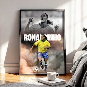 Ronaldinho fotbollsaffisch: Brasilien fotbollskonsttryck