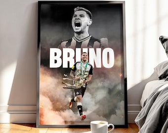 Bruno Guimaraes Football Poster: Newcastle United Football Art Print