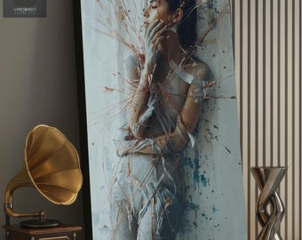 Abstract Woman Canvas Print: Modern Surrealist Portrait Art